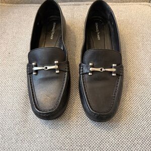 Donald J. Pliner Black Leather Silver-Bit Men’s Loafers